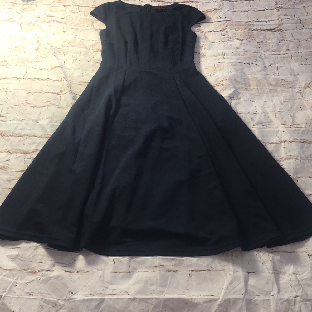 Women’s Dress Tells Navy Blue A-Line Dress Sz Sm